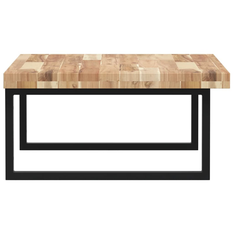 vidaXL acél és tömör akácfa falra szerelhető mosdópolc