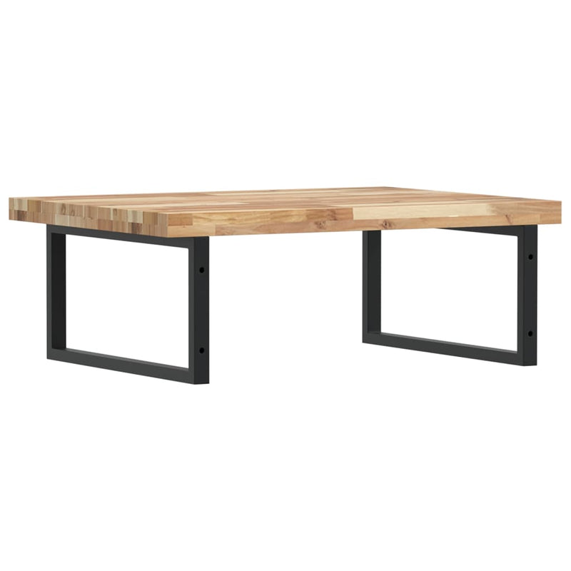 vidaXL acél és tömör akácfa falra szerelhető mosdópolc