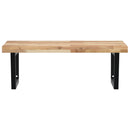 vidaXL acél és tömör akácfa falra szerelhető mosdópolc