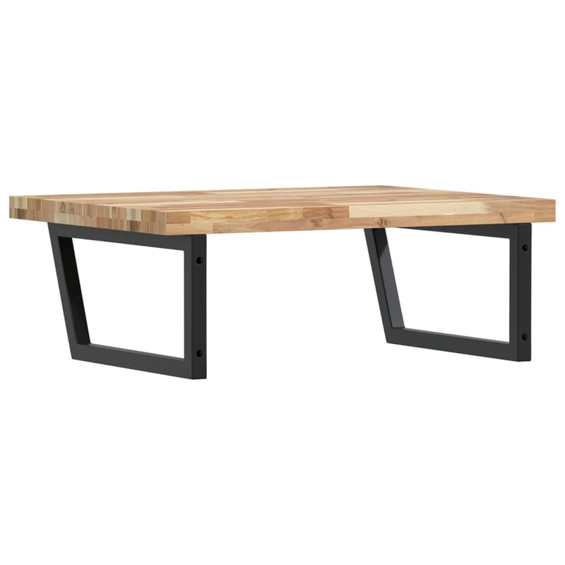 vidaXL acél és tömör akácfa falra szerelhető mosdópolc