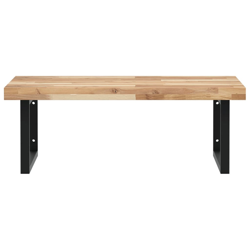 vidaXL acél és tömör akácfa falra szerelhető mosdópolc