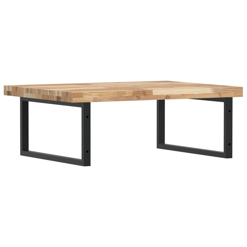 vidaXL acél és tömör akácfa falra szerelhető mosdópolc