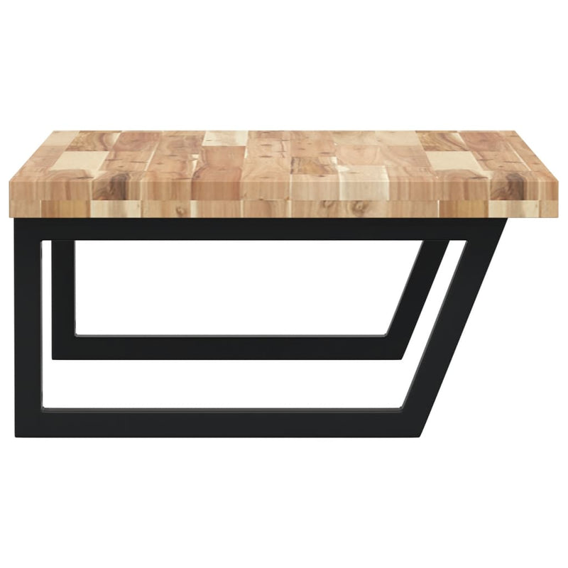 vidaXL acél és tömör akácfa falra szerelhető mosdópolc