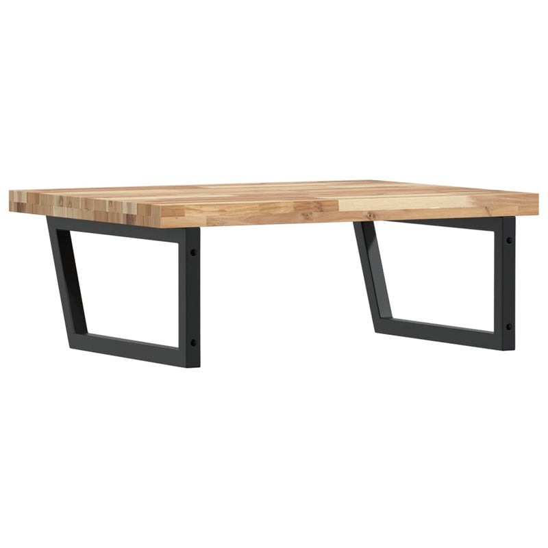 vidaXL acél és tömör akácfa falra szerelhető mosdópolc