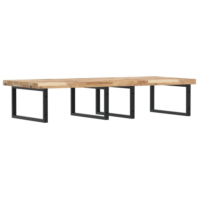 vidaXL acél és tömör akácfa falra szerelhető mosdópolc