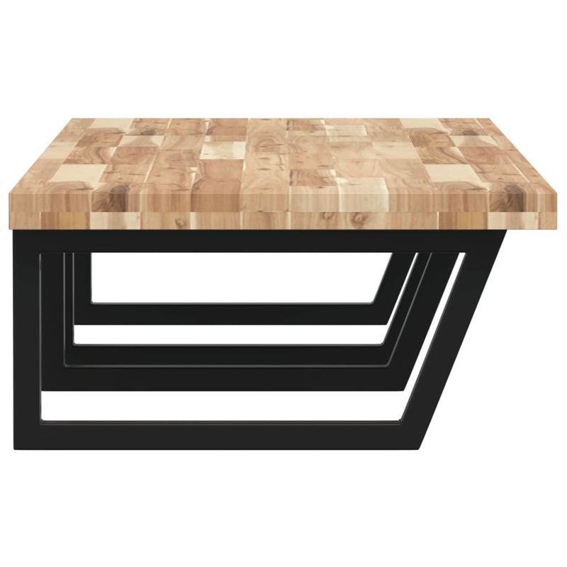 vidaXL acél és tömör akácfa falra szerelhető mosdópolc