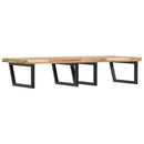 vidaXL acél és tömör akácfa falra szerelhető mosdópolc