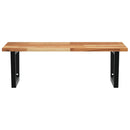 vidaXL acél és tömör akácfa falra szerelhető mosdópolc