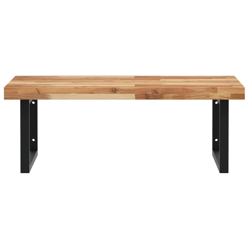 vidaXL acél és tömör akácfa falra szerelhető mosdópolc