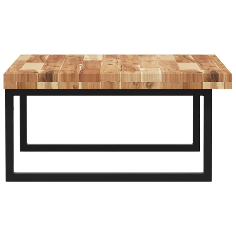 vidaXL acél és tömör akácfa falra szerelhető mosdópolc