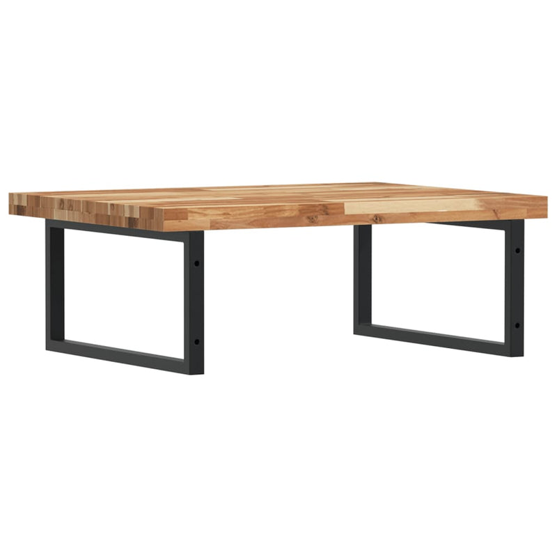 vidaXL acél és tömör akácfa falra szerelhető mosdópolc