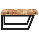 vidaXL acél és tömör akácfa falra szerelhető mosdópolc