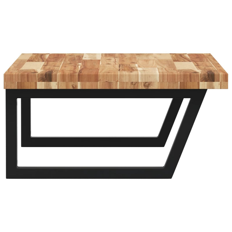 vidaXL acél és tömör akácfa falra szerelhető mosdópolc