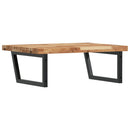 vidaXL acél és tömör akácfa falra szerelhető mosdópolc