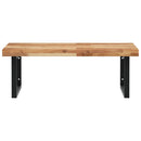 vidaXL acél és tömör akácfa falra szerelhető mosdópolc