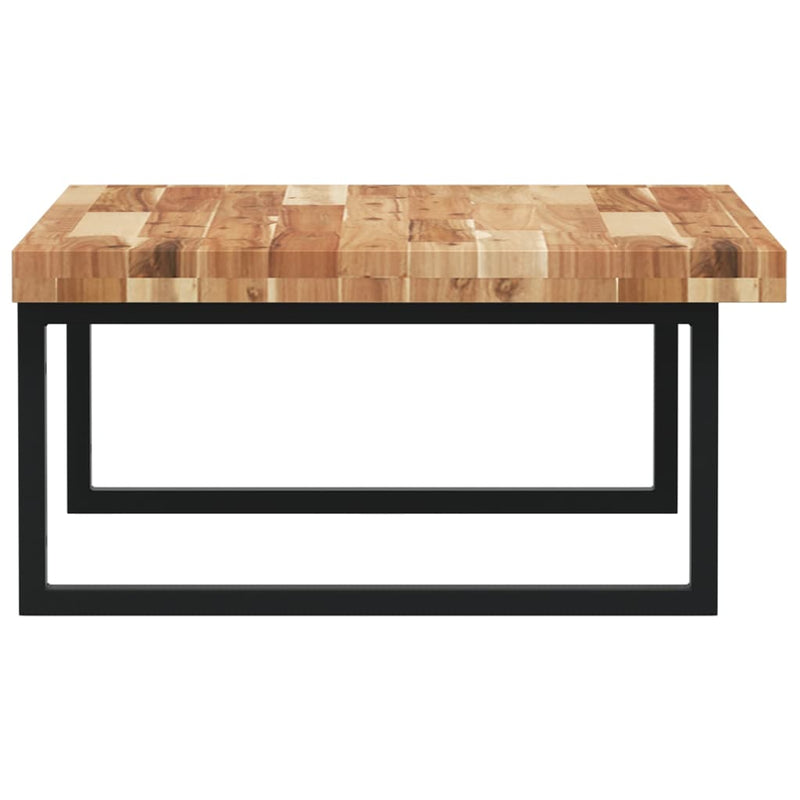 vidaXL acél és tömör akácfa falra szerelhető mosdópolc