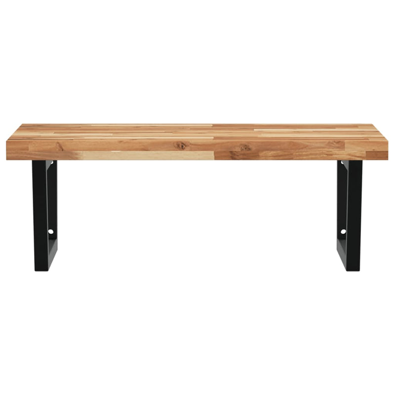 vidaXL acél és tömör akácfa falra szerelhető mosdópolc