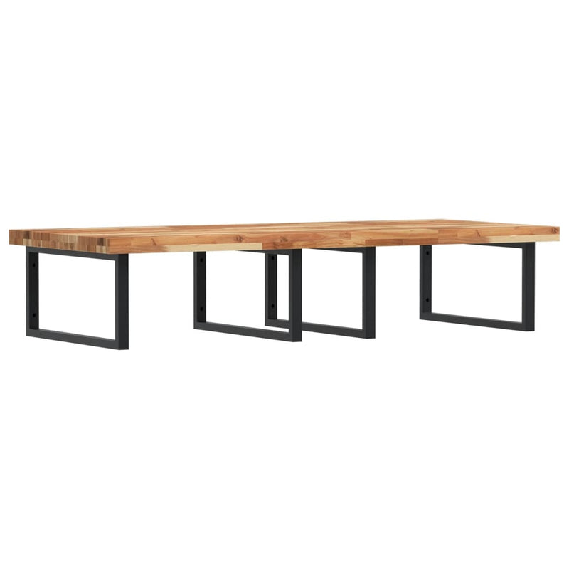 vidaXL acél és tömör akácfa falra szerelhető mosdópolc