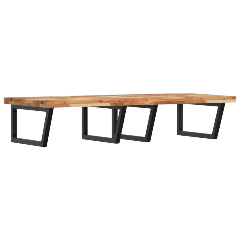 vidaXL acél és tömör akácfa falra szerelhető mosdópolc