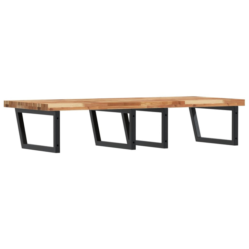 vidaXL acél és tömör akácfa falra szerelhető mosdópolc