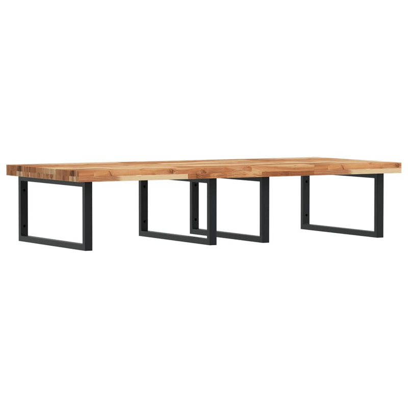 vidaXL acél és tömör akácfa falra szerelhető mosdópolc