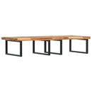 vidaXL acél és tömör akácfa falra szerelhető mosdópolc