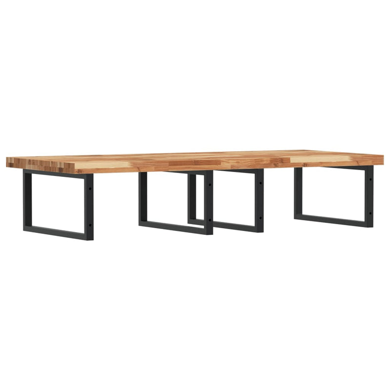 vidaXL acél és tömör akácfa falra szerelhető mosdópolc