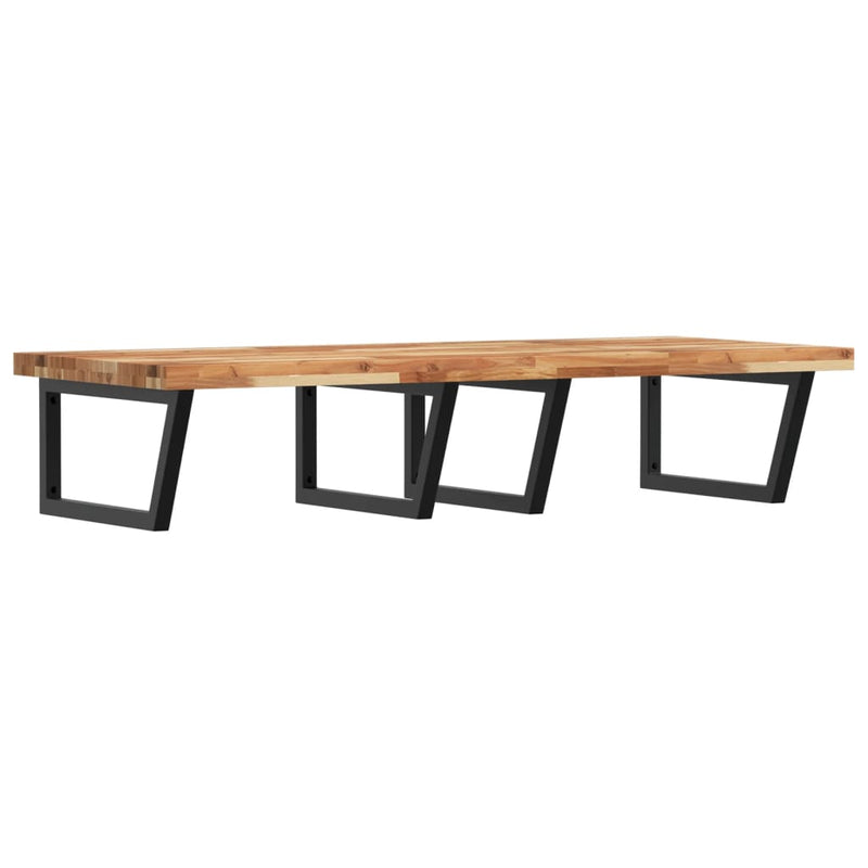 vidaXL acél és tömör akácfa falra szerelhető mosdópolc