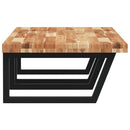 vidaXL acél és tömör akácfa falra szerelhető mosdópolc