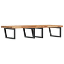 vidaXL acél és tömör akácfa falra szerelhető mosdópolc