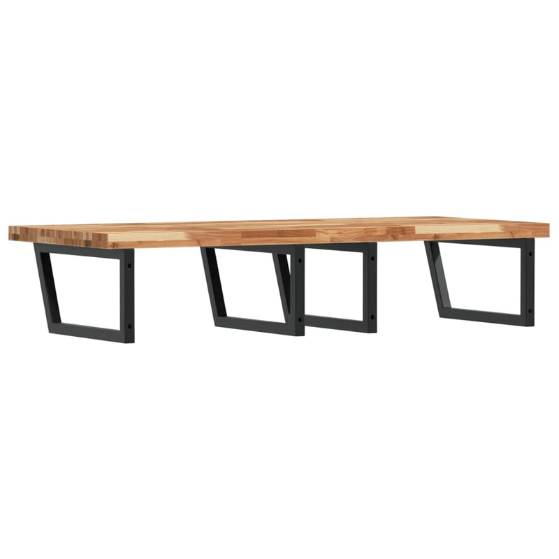 vidaXL acél és tömör akácfa falra szerelhető mosdópolc