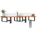 vidaXL acél és tömör bükkfa falra szerelhető mosdópolc