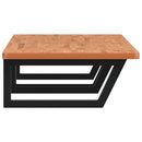 vidaXL acél és tömör bükkfa falra szerelhető mosdópolc