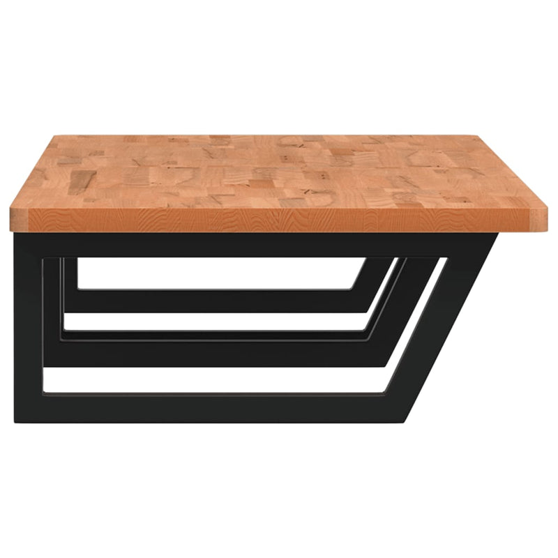 vidaXL acél és tömör bükkfa falra szerelhető mosdópolc