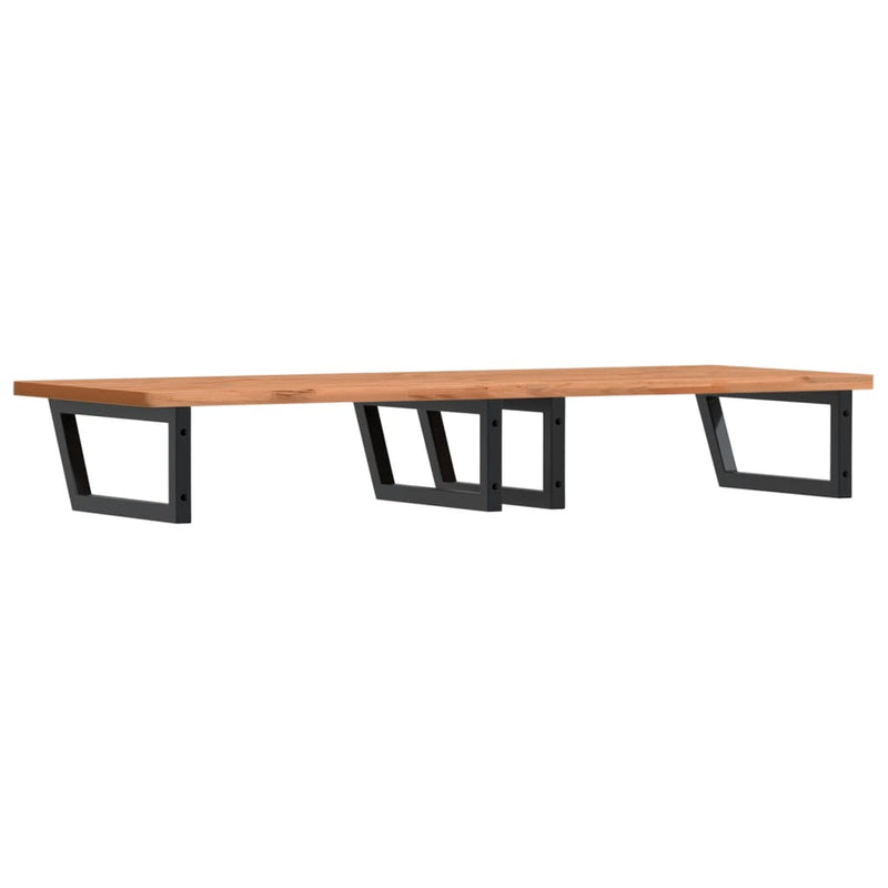 vidaXL acél és tömör bükkfa falra szerelhető mosdópolc