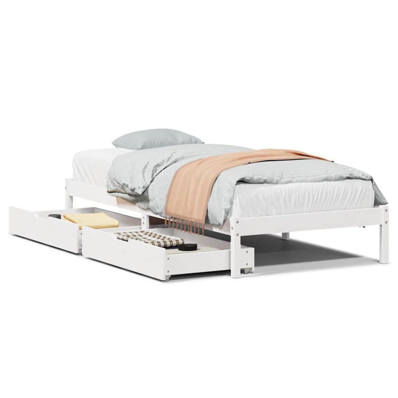 vidaXL fehér tömör fenyőfa ágykeret matrac nélkül 90 x 190 cm