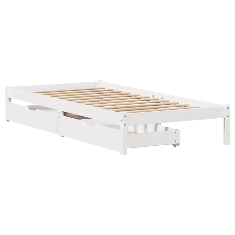 vidaXL fehér tömör fenyőfa ágykeret matrac nélkül 90 x 190 cm