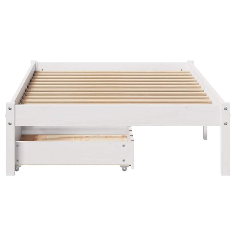 vidaXL fehér tömör fenyőfa ágykeret matrac nélkül 90 x 190 cm