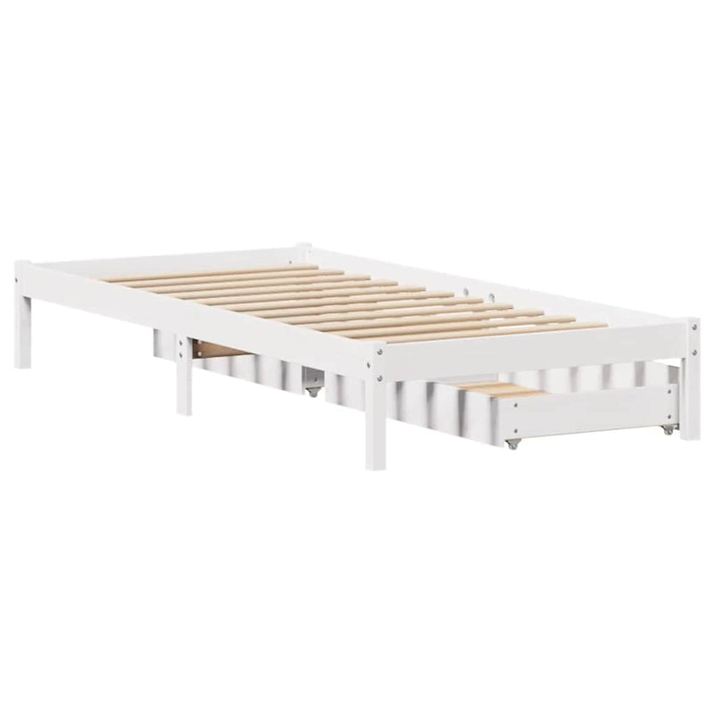 vidaXL fehér tömör fenyőfa ágykeret matrac nélkül 90 x 190 cm