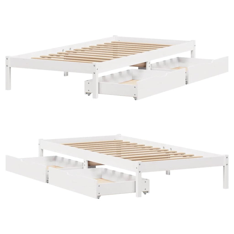 vidaXL fehér tömör fenyőfa ágykeret matrac nélkül 90 x 190 cm