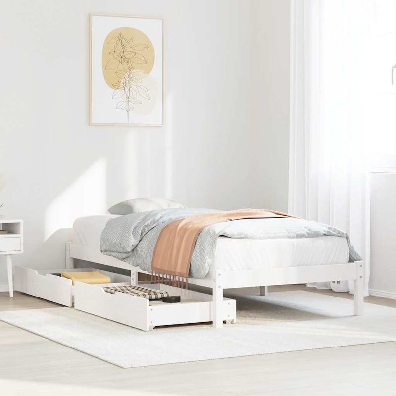 vidaXL fehér tömör fenyőfa ágykeret matrac nélkül 90 x 190 cm