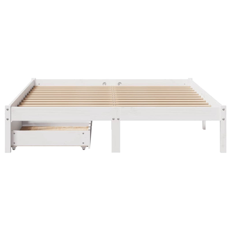 vidaXL fehér tömör fenyőfa ágy matrac nélkül 120 x 190 cm