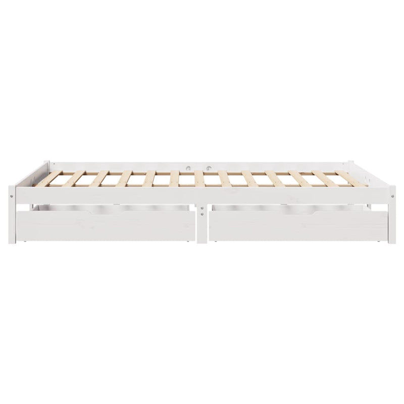 vidaXL fehér tömör fenyőfa ágy matrac nélkül 120 x 190 cm