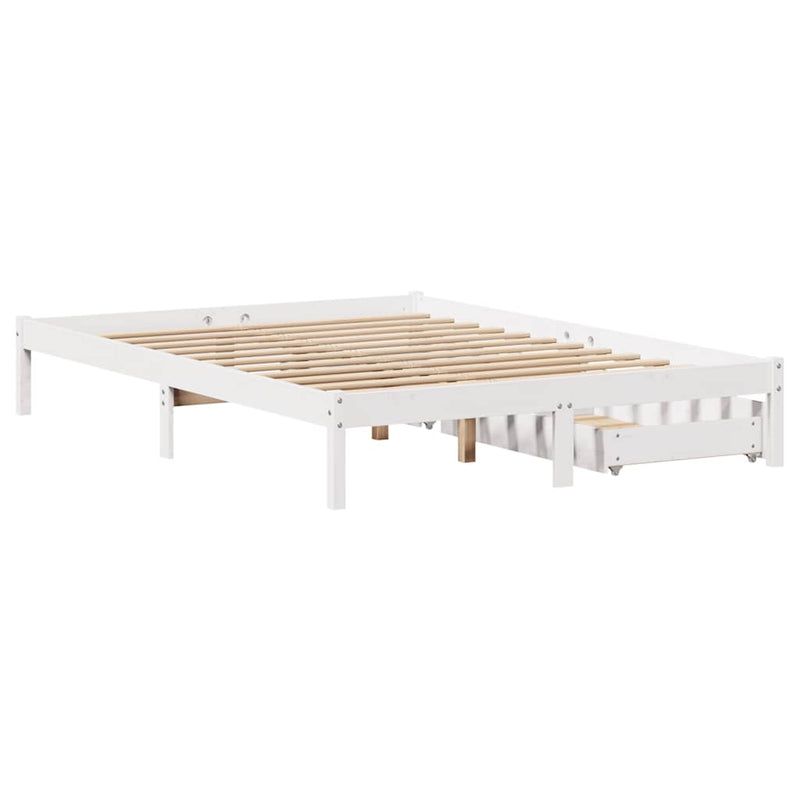 vidaXL fehér tömör fenyőfa ágy matrac nélkül 120 x 190 cm