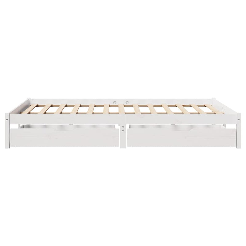 vidaXL fehér tömör fenyőfa ágy matrac nélkül 135 x 190 cm