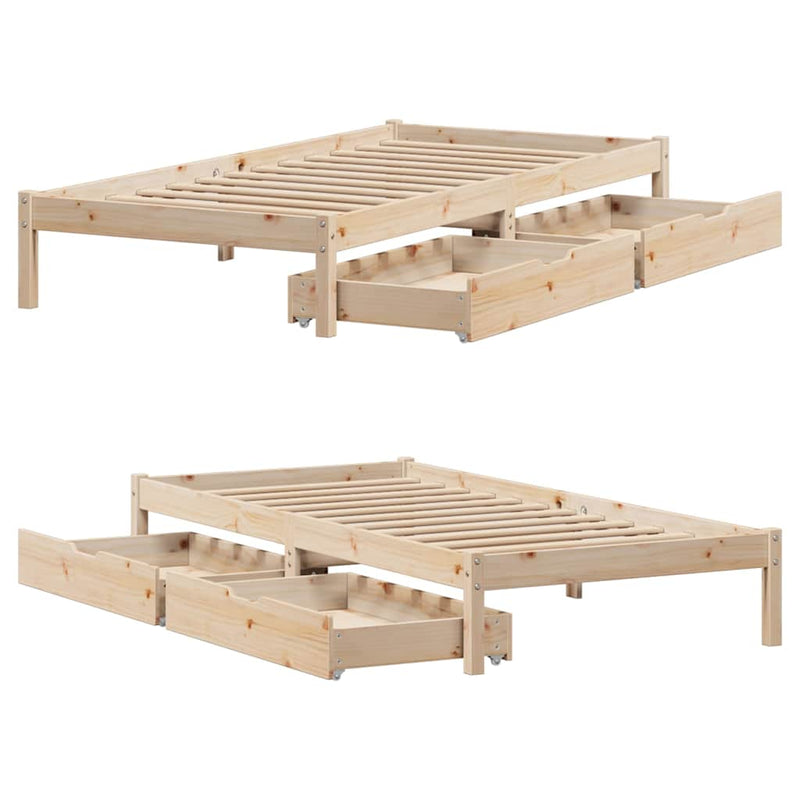vidaXL tömör fenyőfa ágy matrac nélkül 90 x 200 cm