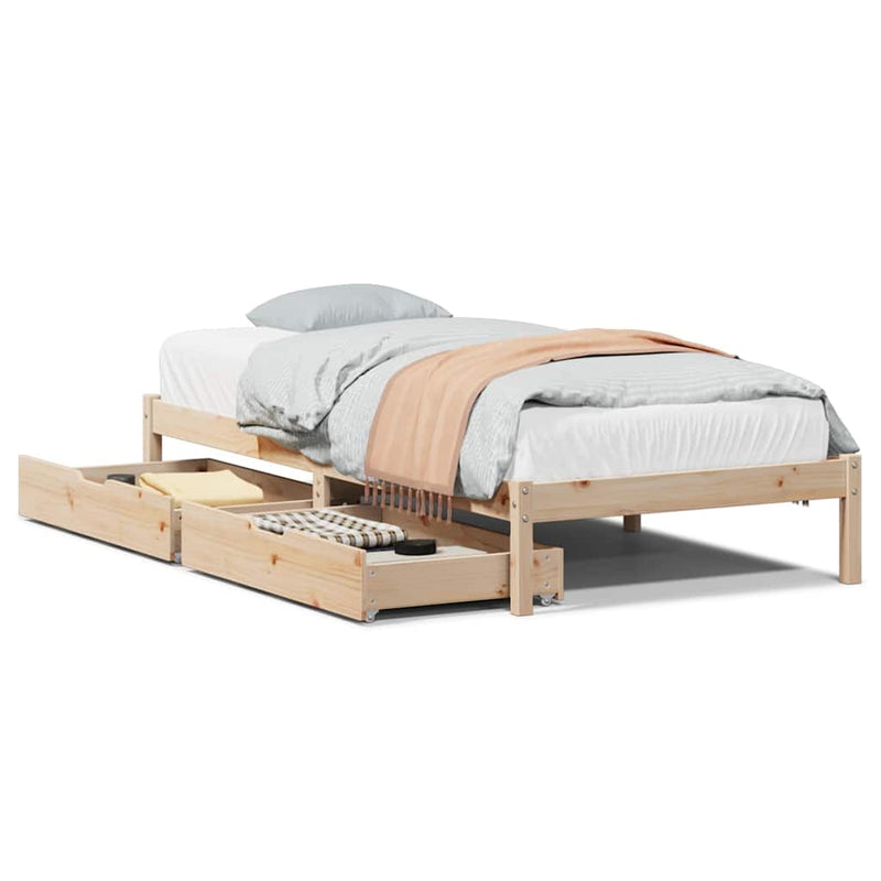 vidaXL tömör fenyőfa ágy matrac nélkül 100 x 200 cm