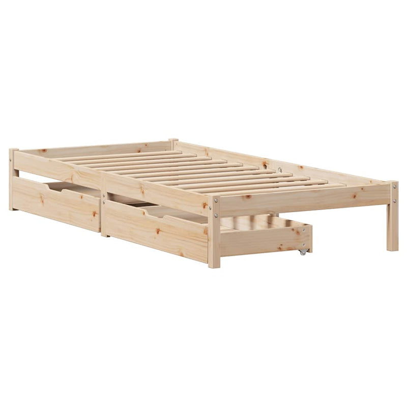 vidaXL tömör fenyőfa ágy matrac nélkül 100 x 200 cm
