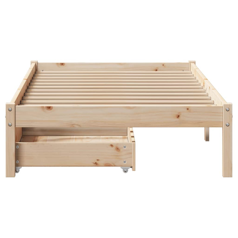vidaXL tömör fenyőfa ágy matrac nélkül 100 x 200 cm