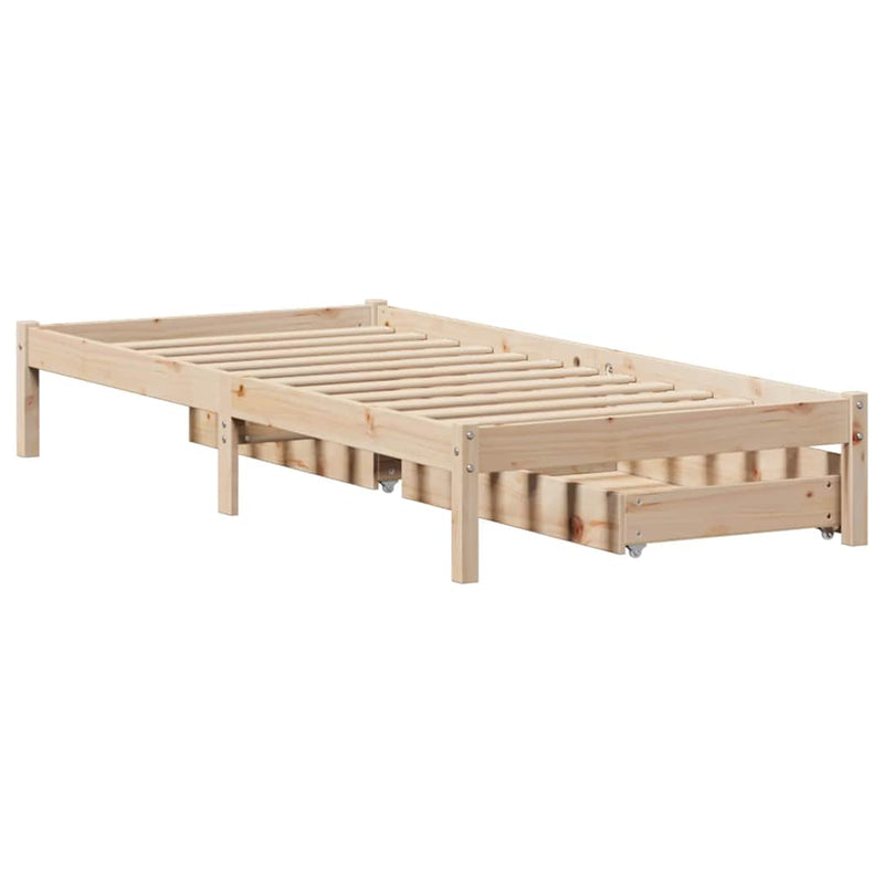 vidaXL tömör fenyőfa ágy matrac nélkül 100 x 200 cm